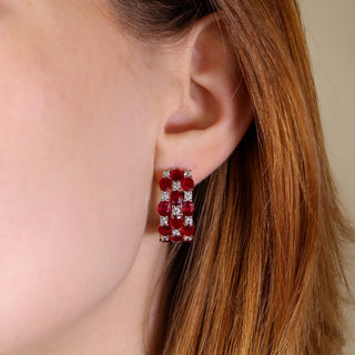 Belle Ruby Hoop Earrings