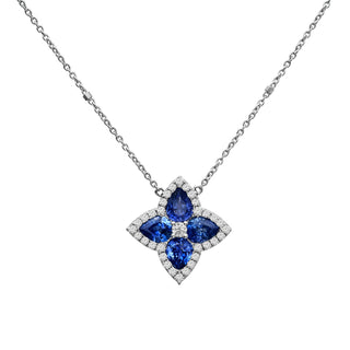 Amaryllis Blue Sapphire Pendant Necklace - Jewelry - RUCHI New York
