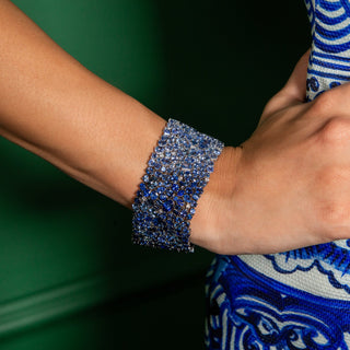 Andromeda Blue Sapphire Statement Bracelet - High Jewelry - RUCHI New York