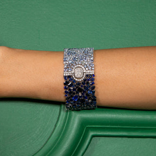 Andromeda Blue Sapphire Statement Bracelet - High Jewelry - RUCHI New York