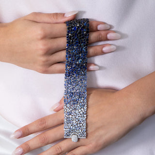 Andromeda Blue Sapphire Statement Bracelet - High Jewelry - RUCHI New York
