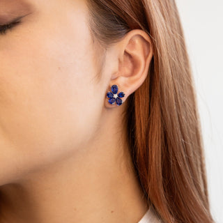 Anemone Studs in Blue Sapphire - Jewelry - RUCHI New York