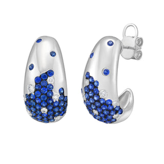 Anse Blue Sapphire Huggie Hoop Earrings - Jewelry - RUCHI New York