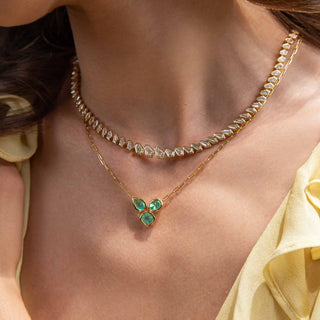 Arles Emerald Pendant Necklace - Jewelry - RUCHI New York