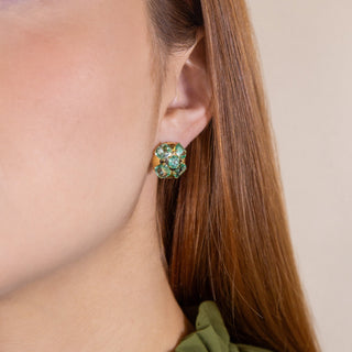 Arles Emerald Stud Earrings - Jewelry - RUCHI New York