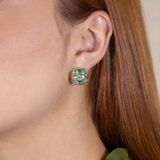 Arles Emerald Stud Earrings - Jewelry - RUCHI New York