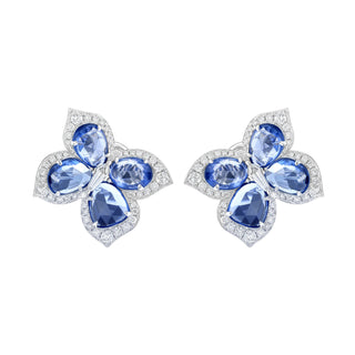 Artemis Blue Sapphire and Diamond Earrings - Jewelry - RUCHI New York