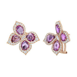 Artemis Pink Sapphire and Diamond Earrings - Jewelry - RUCHI New York
