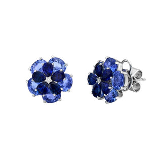 Azure Blue Sapphire Studs - Jewelry - RUCHI New York