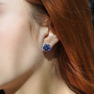 Azure Blue Sapphire Studs - Jewelry - RUCHI New York