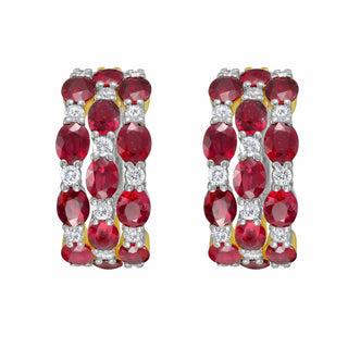 Belle Ruby Hoop Earrings - Jewelry - RUCHI New York