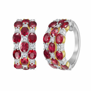 Belle Ruby Hoop Earrings - Jewelry - RUCHI New York