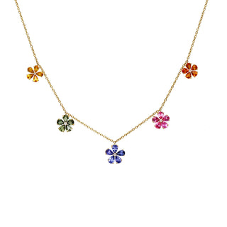 Blooming Multi - Colored Sapphire Necklace - Jewelry - RUCHI New York