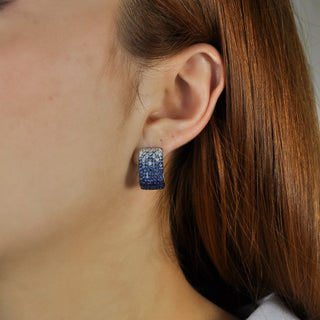 Blue Velvet Blue Sapphire Hoops - Jewelry - RUCHI New York