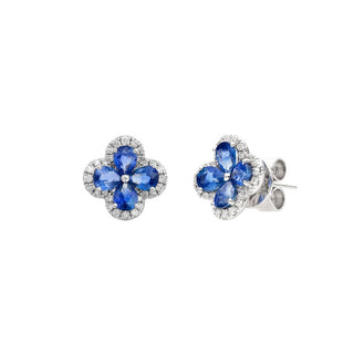 Bluebell Blue Sapphire Stud Earrings - Jewelry - RUCHI New York