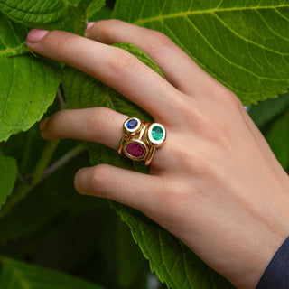 Cecily Blue Sapphire Bezel Ring - Jewelry - RUCHI New York