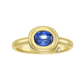 Cecily Blue Sapphire Bezel Ring - Jewelry - RUCHI New York