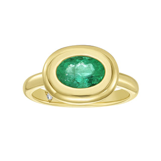Cecily Emerald Bezel Ring - Jewelry - RUCHI New York