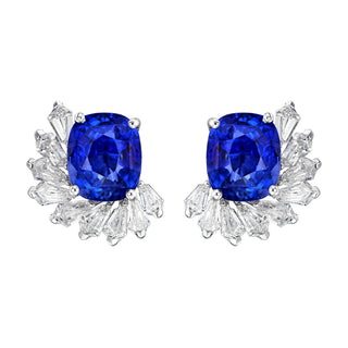 Concerto Blue Sapphire Stud Earrings - High Jewelry - RUCHI New York