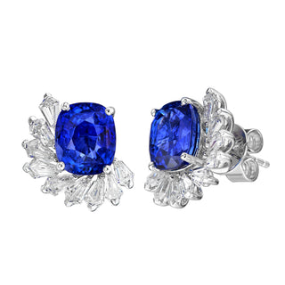 Concerto Blue Sapphire Stud Earrings - High Jewelry - RUCHI New York