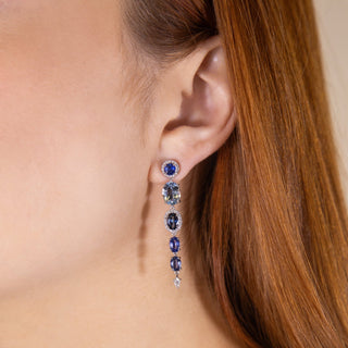 Ekaterina Blue Sapphire and Aquamarine Earrings - Jewelry - RUCHI New York