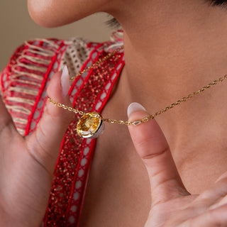 Fenice Diamond and Yellow Sapphire Pendant - High Jewelry - RUCHI New York