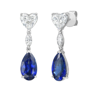 Harcourt Blue Sapphire Drop Earrings - High Jewelry - RUCHI New York
