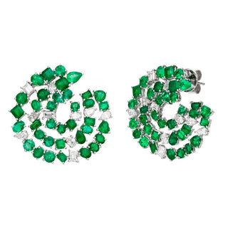 Jewels Of Desire Persea Emerald Crescent Earrings - High Jewelry - RUCHI New York