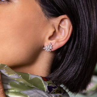 Juniper Leaf Diamond Stud Earrings - Jewelry - RUCHI New York