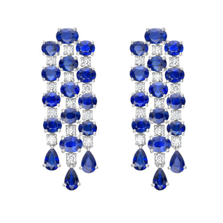Louise Blue Sapphire Drop Earrings - Jewelry - RUCHI New York