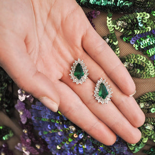 Love & Commitment Opera Emerald Stud Earrings - High Jewelry - RUCHI New York