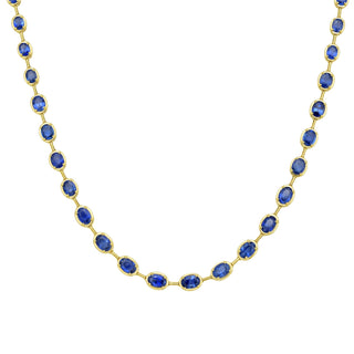 Lyre Blue Sapphire Necklace - Jewelry - RUCHI New York