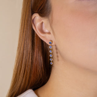 Marguerite Blue Sapphire Earrings - Jewelry - RUCHI New York