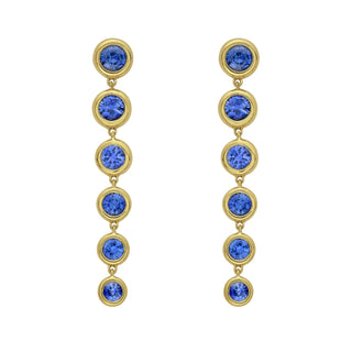 Marguerite Blue Sapphire Earrings - Jewelry - RUCHI New York