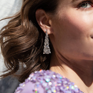 Mimosa Diamond Chandelier White Gold Earrings - Jewelry - RUCHI New York