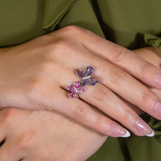 Nabi Blue and Pink Sapphire Ring - Jewelry - RUCHI New York