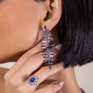 Nereid Blue Sapphire Chandelier Earrings - Jewelry - RUCHI New York
