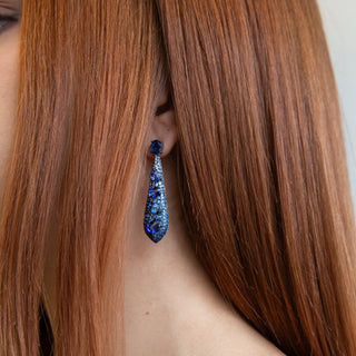 Nyx Statement Blue Sapphire Earrings - Jewelry - RUCHI New York