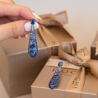 Nyx Statement Blue Sapphire Earrings - Jewelry - RUCHI New York