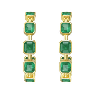 Olana Emerald Hoop Earrings - Jewelry - RUCHI New York