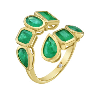 Olana Emerald Wrap Ring - Jewelry - RUCHI New York