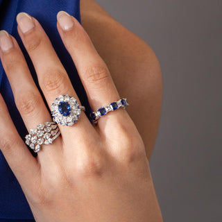 Opus Blue Sapphire and Diamond Band - Jewelry - RUCHI New York