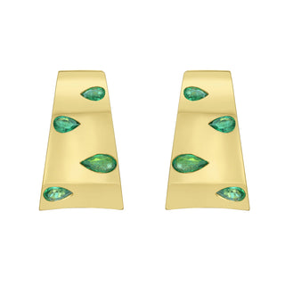 Palma Emerald Hoop Earrings - Jewelry - RUCHI New York