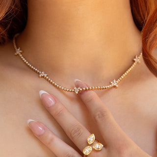 Papillon Diamond Butterfly Tennis Necklace - Jewelry - RUCHI New York