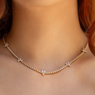 Papillon Diamond Butterfly Tennis Necklace - Jewelry - RUCHI New York