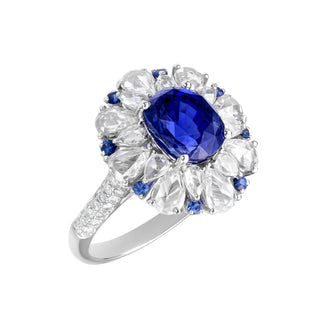 Paran Blue Sapphire and Diamond Cocktail Ring - High Jewelry - RUCHI New York
