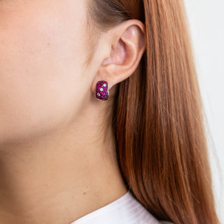 Piora Pink Sapphire Hoops - Jewelry - RUCHI New York