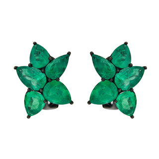 Poplar Emerald Stud Earrings - Jewelry - RUCHI New York