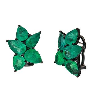 Poplar Emerald Stud Earrings - Jewelry - RUCHI New York