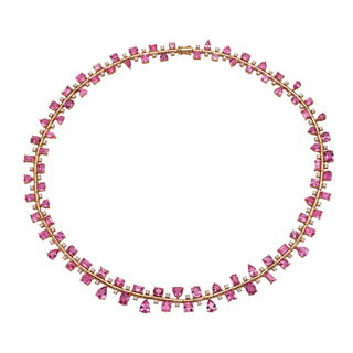 Reina Pink Sapphire Statement Necklace - High Jewelry - RUCHI New York